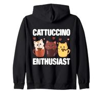 Motif chat café mignon pour les femmes qui aiment les chats Sweat à Capuche