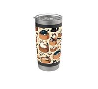 Motif chat chinois Dumplings Dim Sum Gobelet isotherme en acier inoxydable double paroi