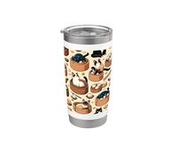 Motif chat chinois Dumplings Dim Sum Gobelet isotherme en acier inoxydable double paroi