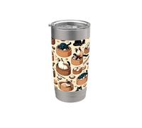 Motif chat chinois Dumplings Dim Sum Gobelet isotherme en acier inoxydable double paroi
