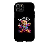 Motif Chat Dansant coloré et Amusant en Roumanie Coque pour iPhone 11 Pro