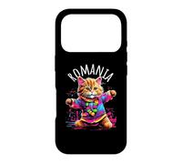 Motif Chat Dansant coloré et Amusant en Roumanie Coque pour iPhone 17 Pro