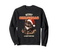 Motif Chat et Chaton « Merry Christmas Happy New Year » Sweatshirt