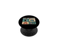Motif Chat et Gamer Amateur de Chats PopSockets PopGrip Adhésif