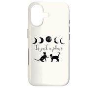 Motif Chat Humoristique rétro Citation It's Just a Phase Coque pour iPhone 17