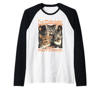 Motif Chat Hurlant de Minuit Manche Raglan