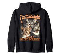Motif Chat Hurlant de Minuit Sweat à Capuche