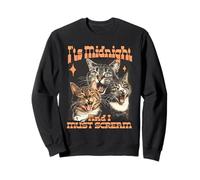 Motif Chat Hurlant de Minuit Sweatshirt