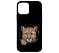 Motif Chat Sauvage d'un Lion de Montagne brisant à Travers Un Trou déchiré Coque pour iPhone 12 Mini