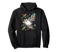 Motif Chaton Fou dans l'univers avec astronautes Sweat à Capuche