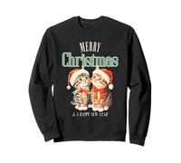 Motif Chats Mignons Merry Christmas & A Happy New Year Sweatshirt