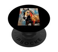 Motif Cheval, Abstrait, Vibrant, Cavalier PopSockets PopGrip Adhésif