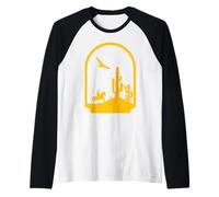 Motif Cheval et Cactus du sud-Ouest des États-Unis Manche Raglan