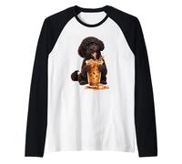 Motif Chien d'eau Portugais Amusant Amateur de café glacé Manche Raglan