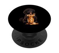 Motif Chien d'eau Portugais Amusant Amateur de café glacé PopSockets PopGrip Adhésif