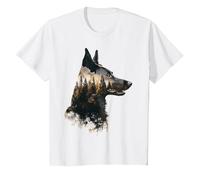 Motif Chien Malinois Belge T-Shirt, Enfant, Blanc, 8 Ans