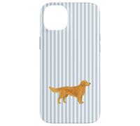 Motif Chien Mignon et Minimaliste Golden Retriever Mom Bleu Layette Coque pour iPhone 14 Plus