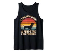 Motif Chien Teckel Silhouette Homme Femme J'aime Mon Teckel Débardeur