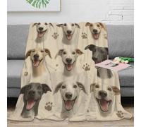 Motif Chiens Mignons 3D Printing Couverture Microfibre pour Adultes Décoration Maison Plaid Empreintes Doux Chaud Toute Saison 40x50(100x130cm)