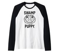 Motif Chiot Marais avec tête d'alligator Mignonne Manche Raglan