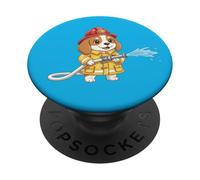 Motif Chiot Pompier Beagle Amusant pour Enfants PopSockets PopGrip Adhésif