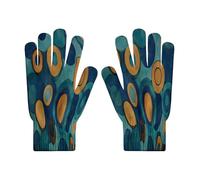 Motif Circulaire Gants d'hiver en Tricot, Motif Abstrait Gants à écran Tactile Hommes et Femmes, Gant de Course à Pied Cyclisme Randonnée Conduite Travail Sportives de Plein Air