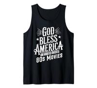 Motif Citation Humoristique rétro God Bless America and 80s Movies Débardeur