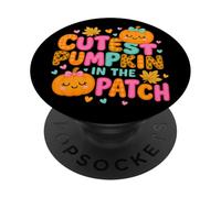 Motif Citrouille la Plus Mignonne dans Le Patch Fall Kids PopSockets PopGrip Adhésif
