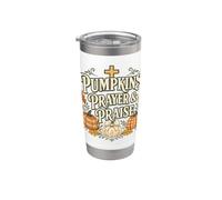 Motif citrouilles prières et louanges Chrétiennes d'automne Gobelet isotherme en acier inoxydable double paroi