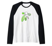 Motif clés de réussite de Couleur Verte Amour Paix Argent Graphique Manche Raglan