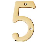 Motif Collection Premium 10,2 cm Finition laiton poli Maison Numéro de porte Number 5