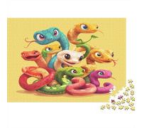 Motif coloré |Dessin animé Snake| Puzzles Amusants en Famille 1000pcs (75x50cm) Adultes