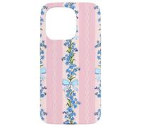 Motif Coquette Bleu Forget Me Not Bows Coque pour iPhone 15 Pro