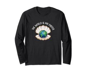Motif Coquillage du Globe terrestre The World is My Oyster Manche Longue