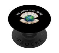 Motif Coquillage du Globe terrestre The World is My Oyster PopSockets PopGrip Adhésif