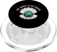 Motif Coquillage du Globe terrestre The World is My Oyster PopSockets PopGrip pour MagSafe