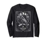 Motif corbeau de minuit et corbeau mystique sorcellerie Manche Longue