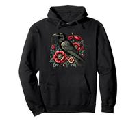 Motif Corbeau Gothique - Corbeau Floral enchanté pour Gothique Sweat à Capuche