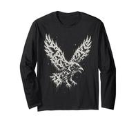 Motif Corbeau Gothique en Forme de Corbeaux Ciel Sombre Y2k Manche Longue