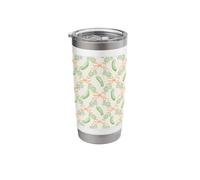 Motif cornichon vert et nœud orange Gobelet isotherme en acier inoxydable double paroi