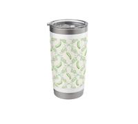 Motif cornichon vert et nœud vert Gobelet isotherme en acier inoxydable double paroi