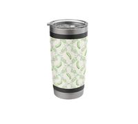 Motif cornichon vert et nœud vert Gobelet isotherme en acier inoxydable double paroi