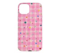Motif Cosmique Rose à Carreaux Pastel Preppy Y2K Coque pour iPhone 15 Plus