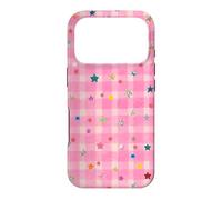 Motif Cosmique Rose à Carreaux Pastel Preppy Y2K Coque pour iPhone 17 Pro