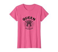 Motif Couronne rétro Queen of Overthinking T-Shirt, Femme, Rose chiné, S