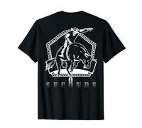 Motif Cowboy Bull Riding Ask Me In Eight Seconds au dos T-Shirt