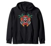 Motif crâne et palmier - Mains squelettes Sweat à Capuche
