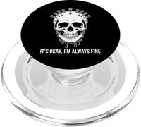 Motif crâne Gothique It's Okay I'm Always Fine PopSockets PopGrip pour MagSafe