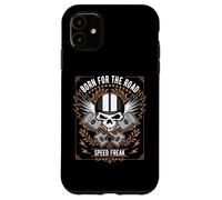 Motif crâne rétro Born for The Road Speed Freak Coque pour iPhone 11