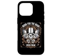 Motif crâne rétro Born for The Road Speed Freak Coque pour iPhone 16 Pro